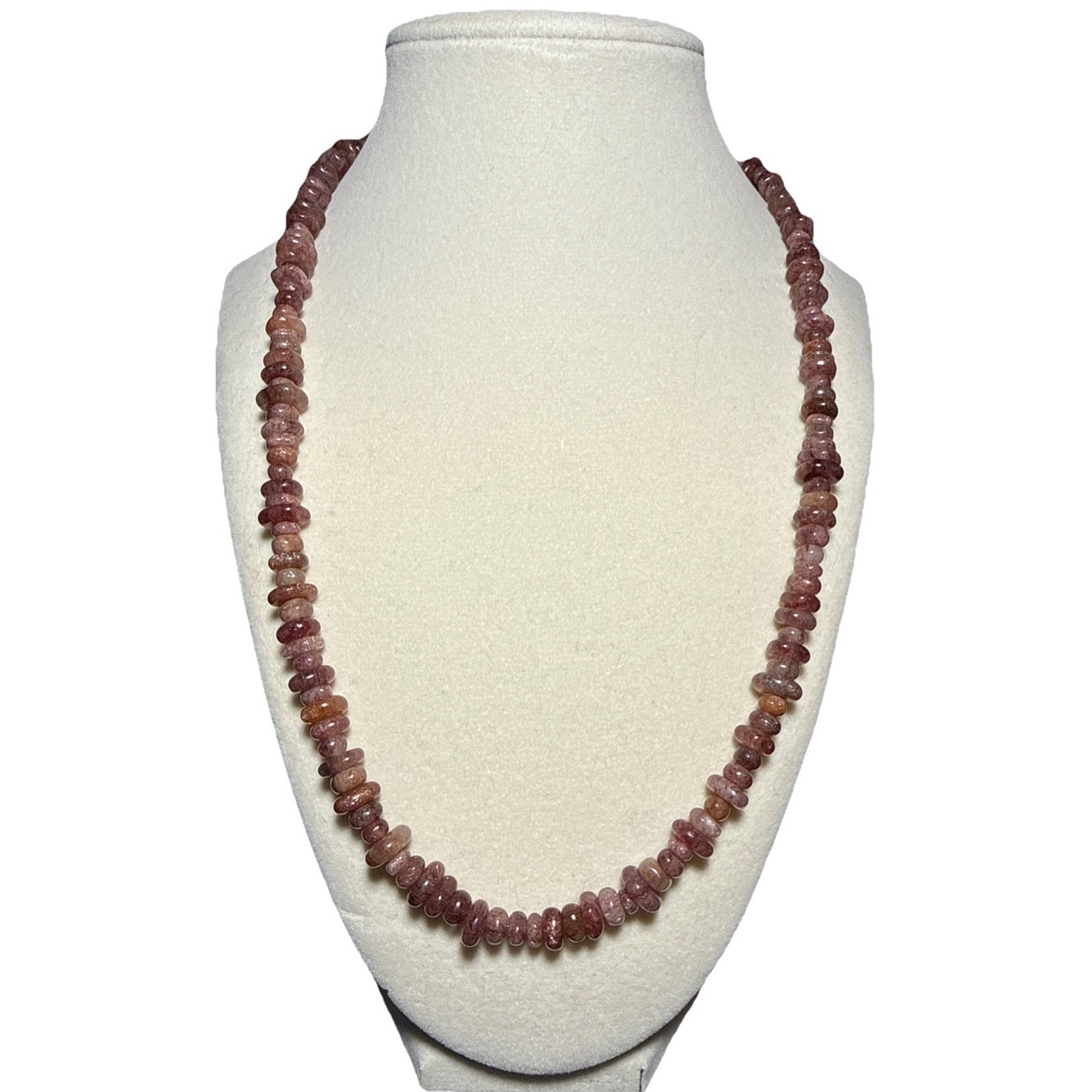 Jay King Strawberry Quartz Sterling Silver Mixed Bead Shape Necklace J12-23 130$